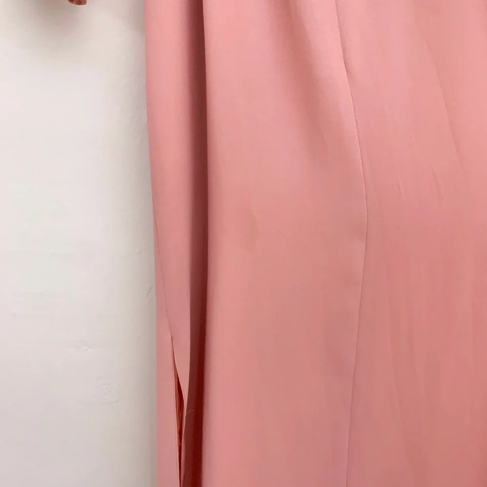 Vintage 70's Pink Maxi Dress Sheer Jacket 2‎ piece set